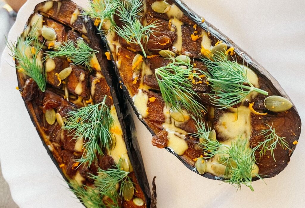 Boterzachte aubergine