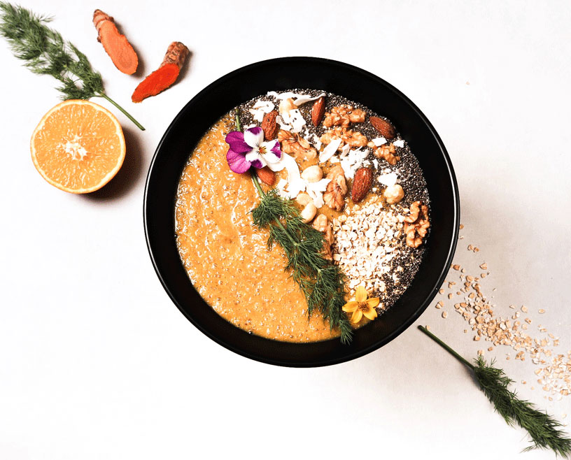 Smoothie sinaasappel kurkuma