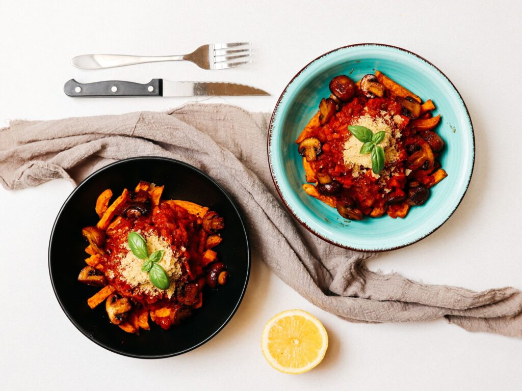 Zoete aardappel bolognese