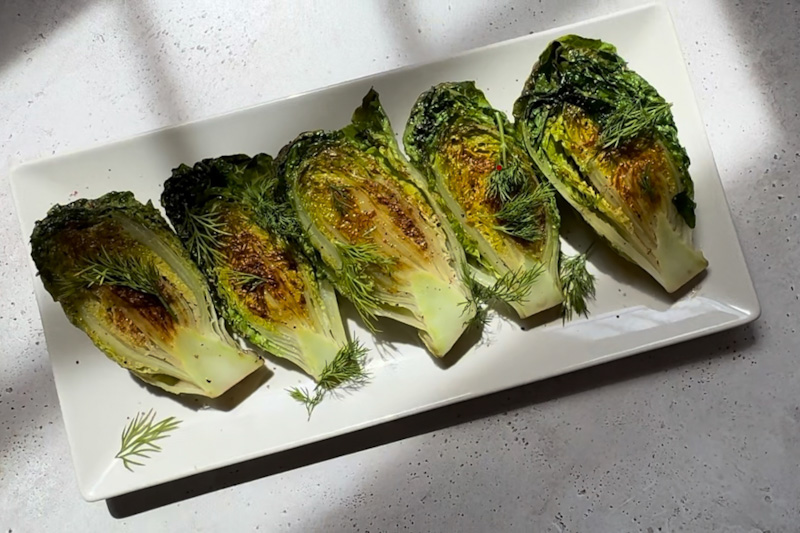 Gebakken romaine sla
